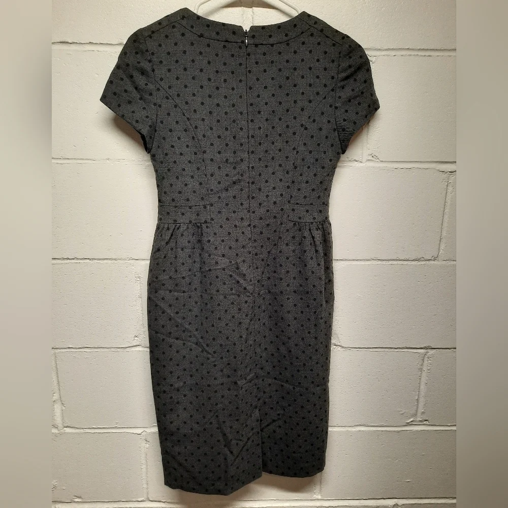 Boden Women's Wool Blend Classic Polka Dot Split Neck Cap Sleeve Midi Dress 2P